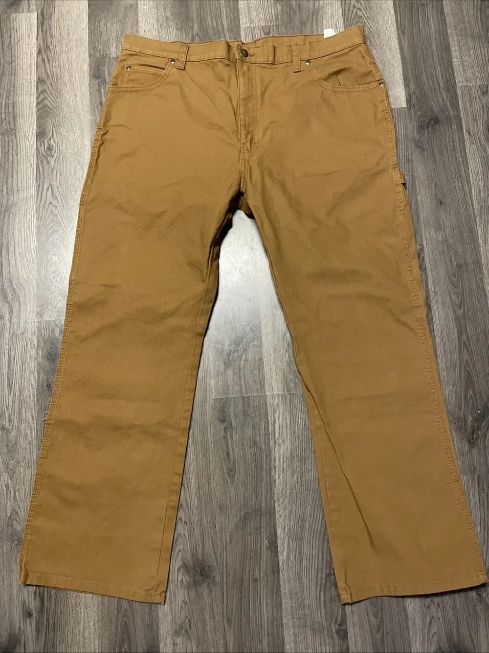 Dickies Carpenter Work Pants Mens 36x30 Brown Relaxed Fit Hammer Loop Cotton